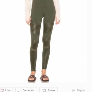 ALO High waisted olive green Moto yoga pants size S